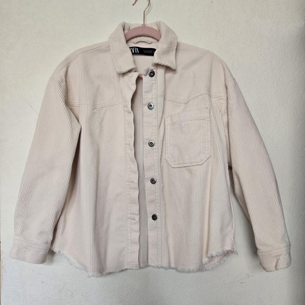 Zara Off-White Corduroy Shirt.Size M Oversized - Picture 2 of 10